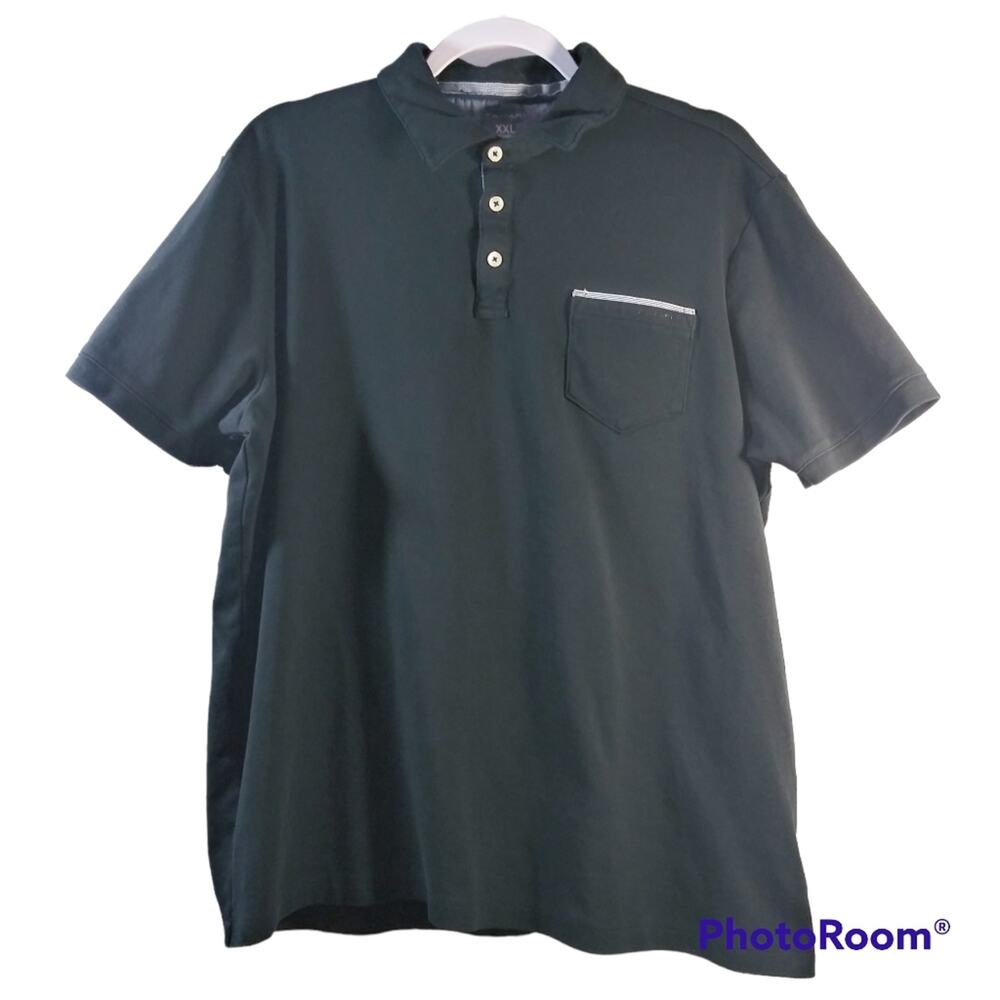 Tahari Men's Black Updated Interlock Polo Shirt Size XXL